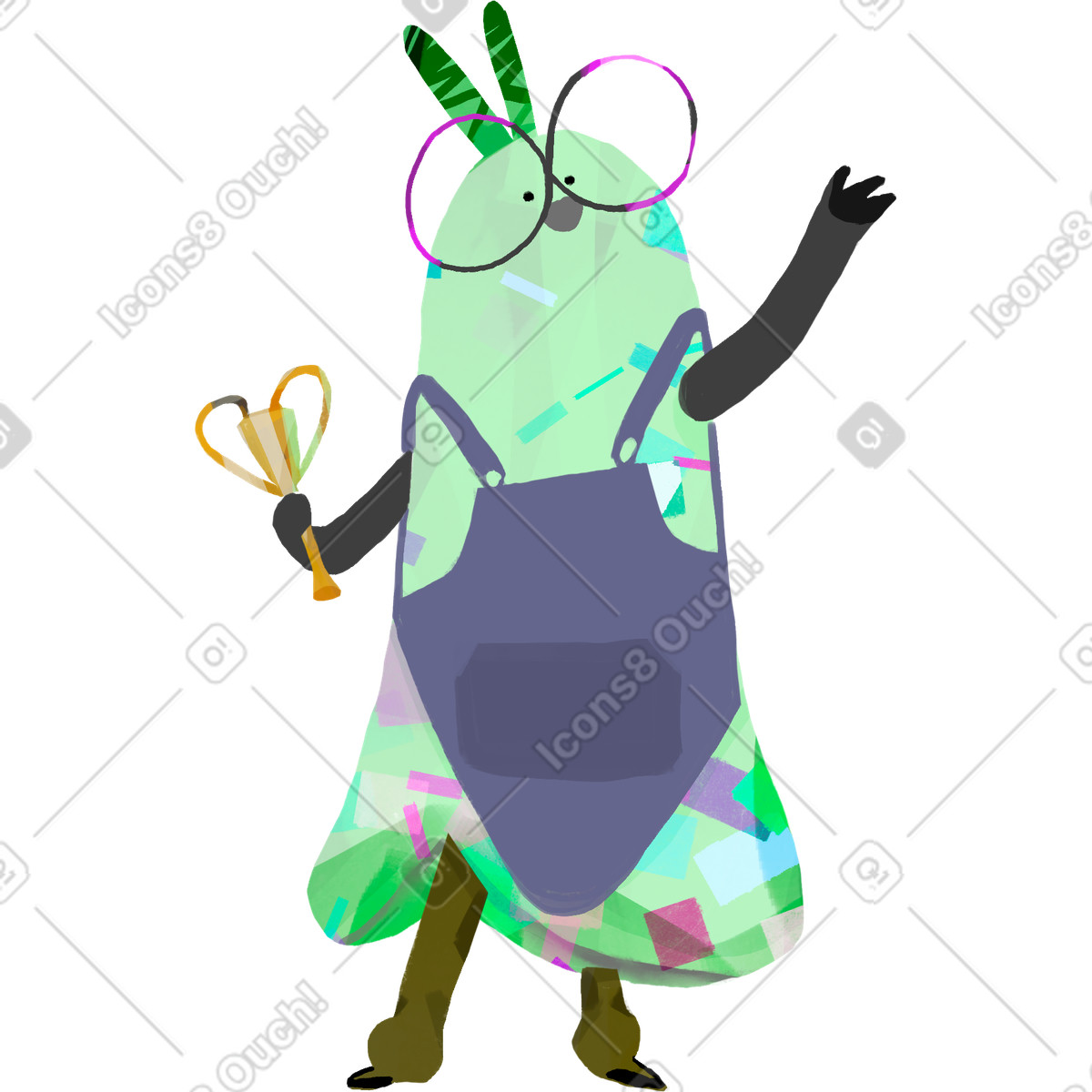Ilustración Científico de la polilla en estilo Atomic a descargar en PNG y SVG