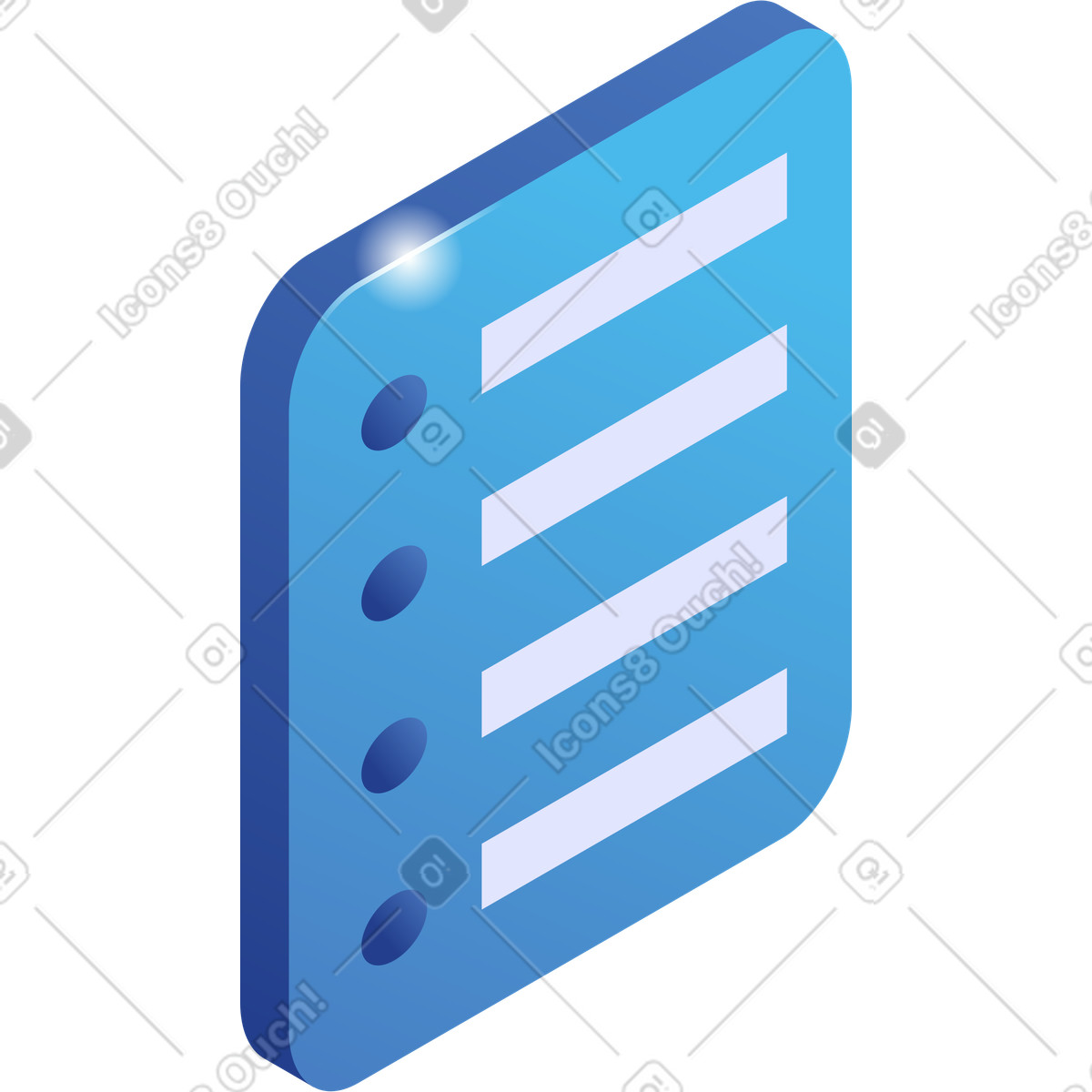 To-do list icon with organized and structured work tasks illustration in Quantum style download in PNG, SVG