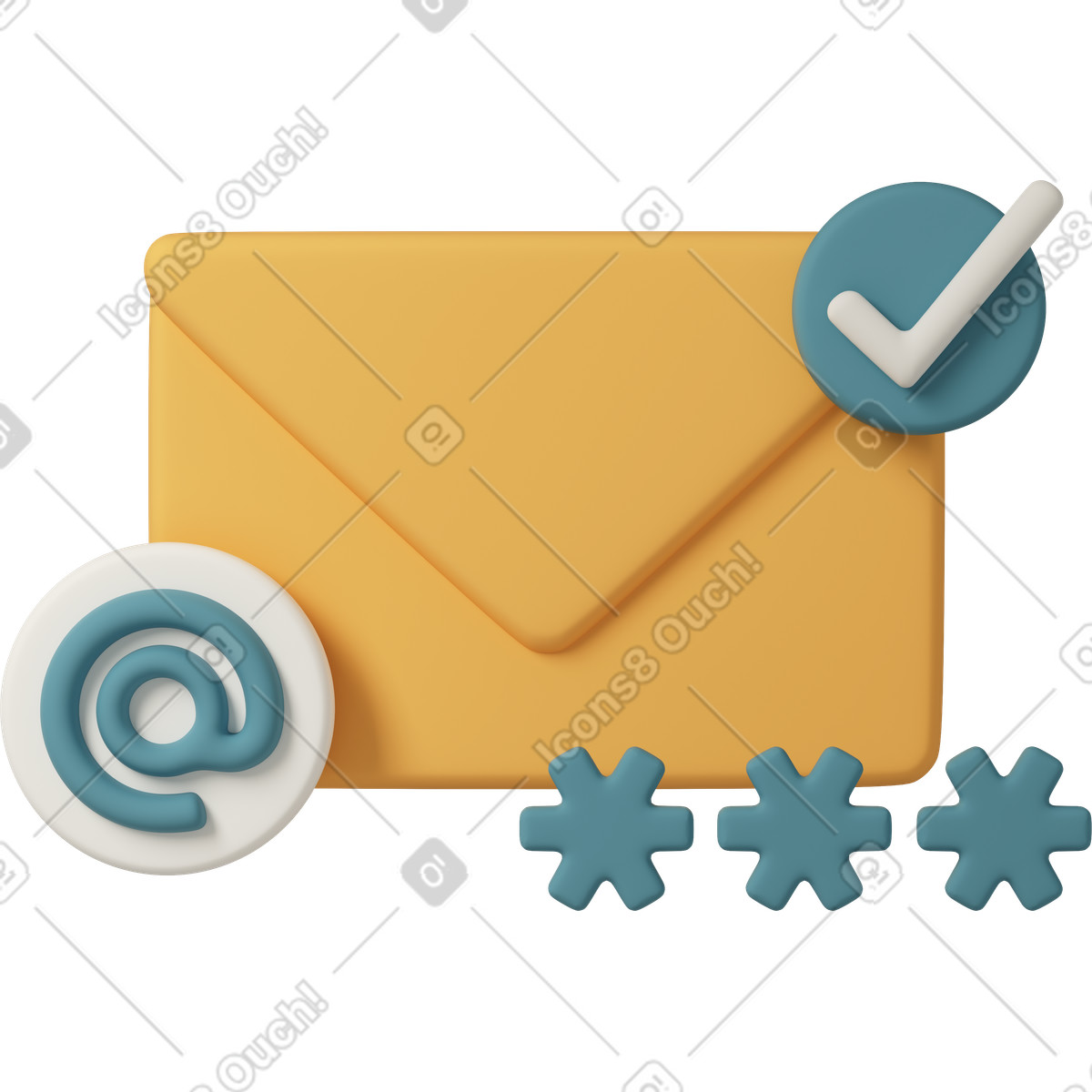 Email-Illustration im 3D Casual life-Stil als Download in PNG, SVG