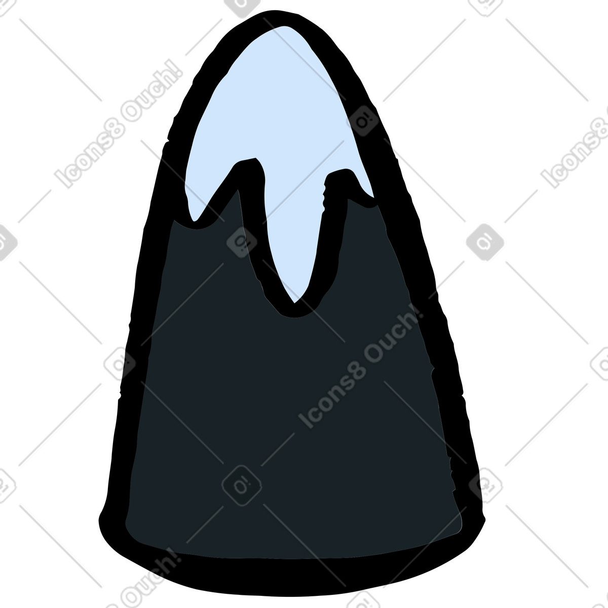 Ilustración Montaña con nieve en estilo Scandi a descargar en PNG y SVG