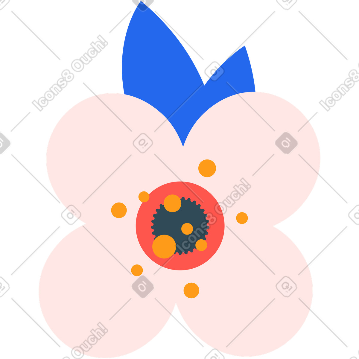 Plum flower illustration in Kingdom style download in PNG, SVG