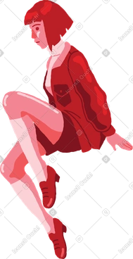 Woman sitting side view PNG, SVG