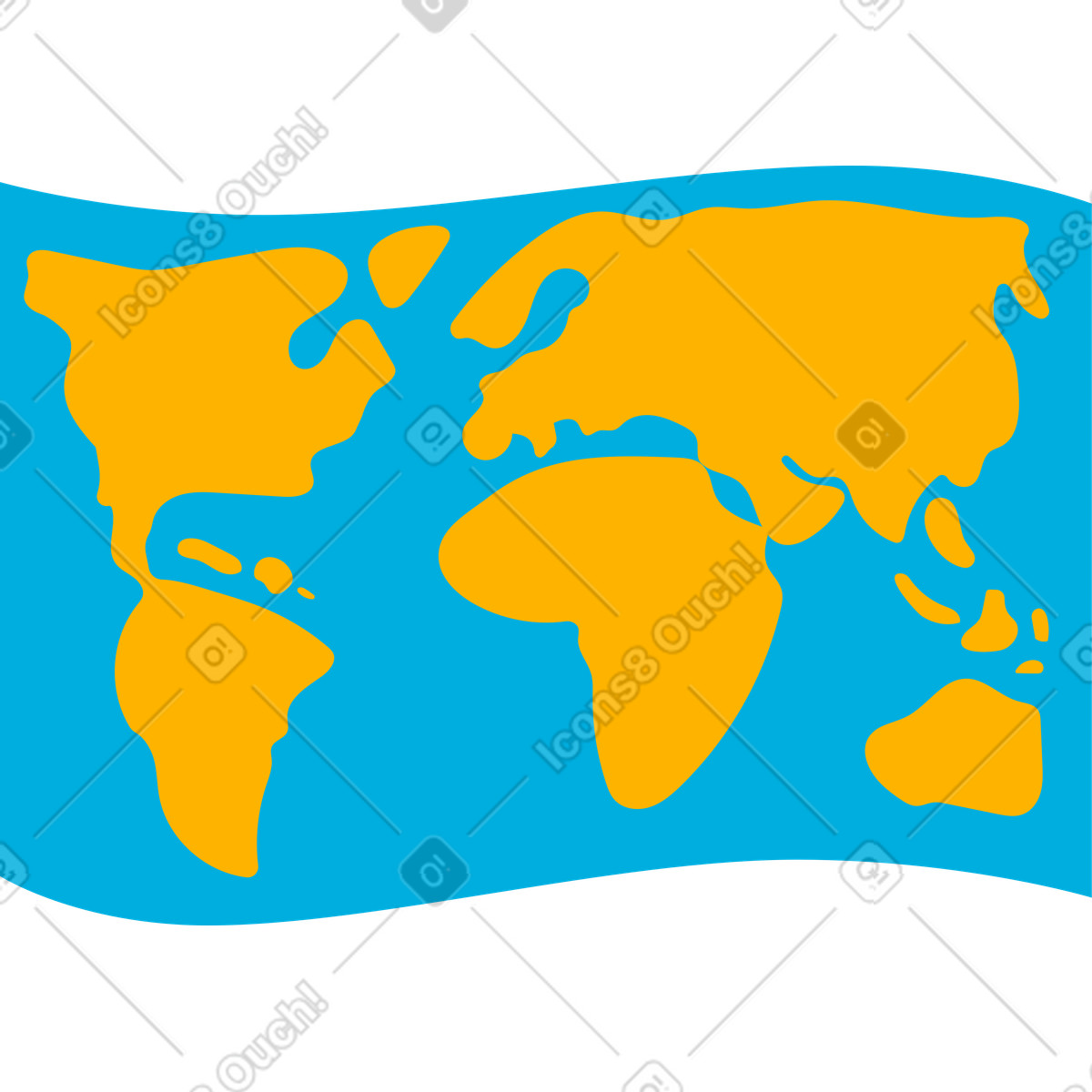 World map illustration in Flame style download in PNG, SVG