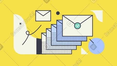 Message sent animated illustration in GIF, Lottie (JSON), AE