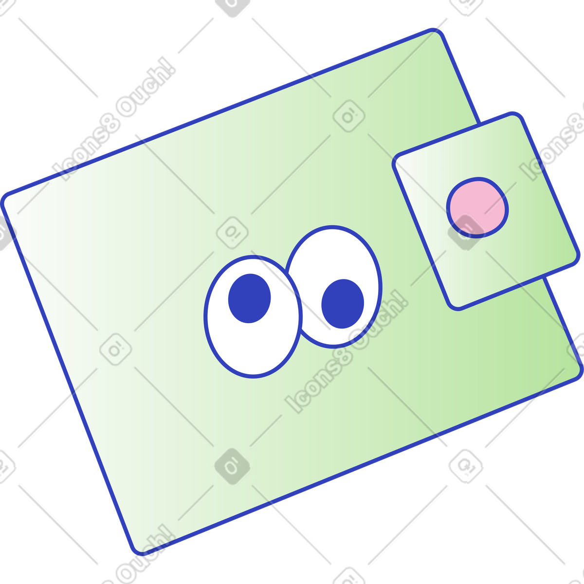 Wallet illustration in Eyeful style download in PNG, SVG