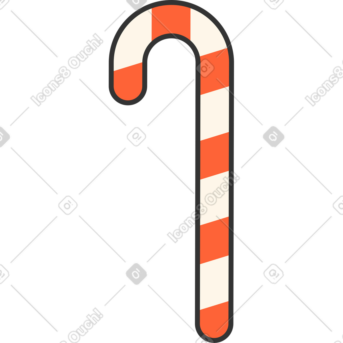 下载 Crayon 风格的 糖果手杖 插画，支持 PNG、SVG 格式
