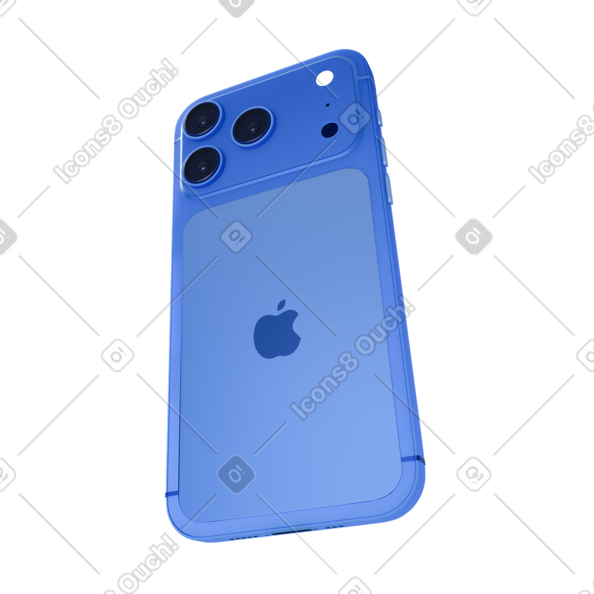 Backside of smartphone icons illustration in 3D Blueprint style download in PNG, SVG