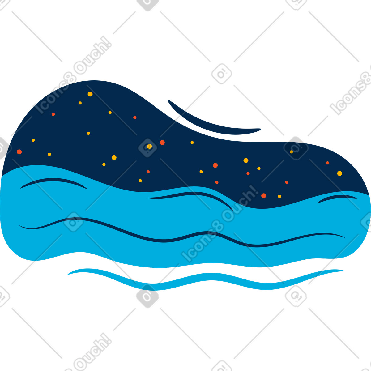 Sea illustration in Flame style download in PNG, SVG