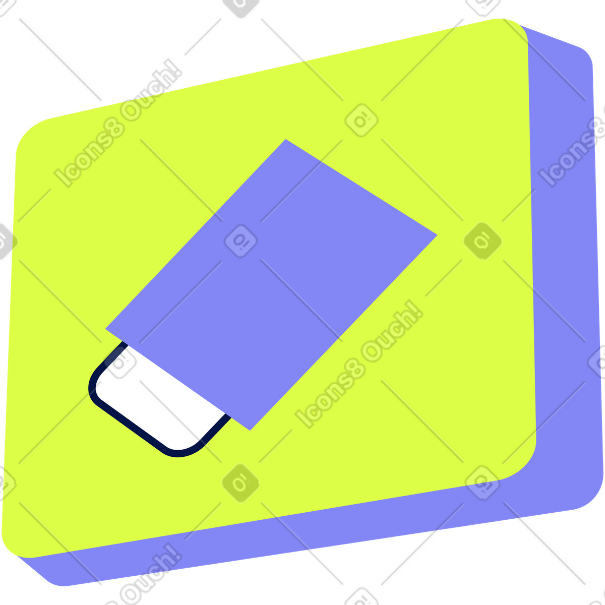 Ilustración Herramienta borrador en estilo Glow a descargar en PNG y SVG