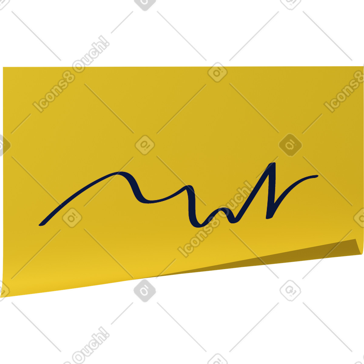 Yellow sticky note-Illustration im 3D Business-Stil als Download in PNG, SVG