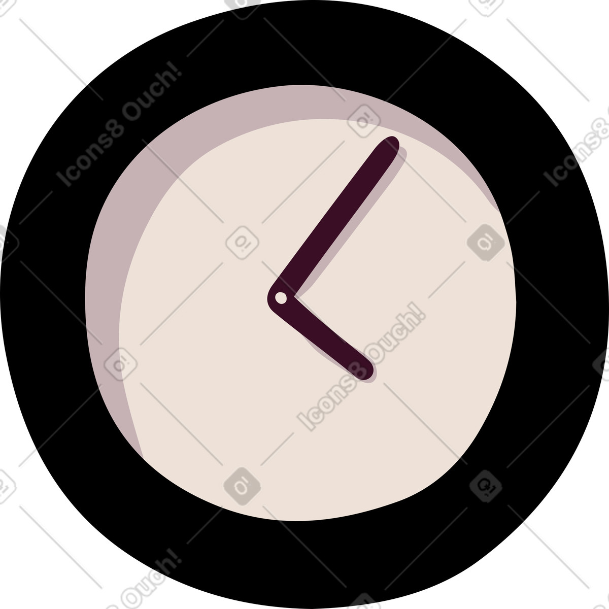 Uhr-Illustration im Eastwood-Stil als Download in PNG, SVG