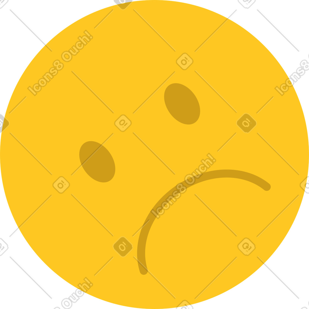 Sad emoji illustration in Bright style download in PNG, SVG
