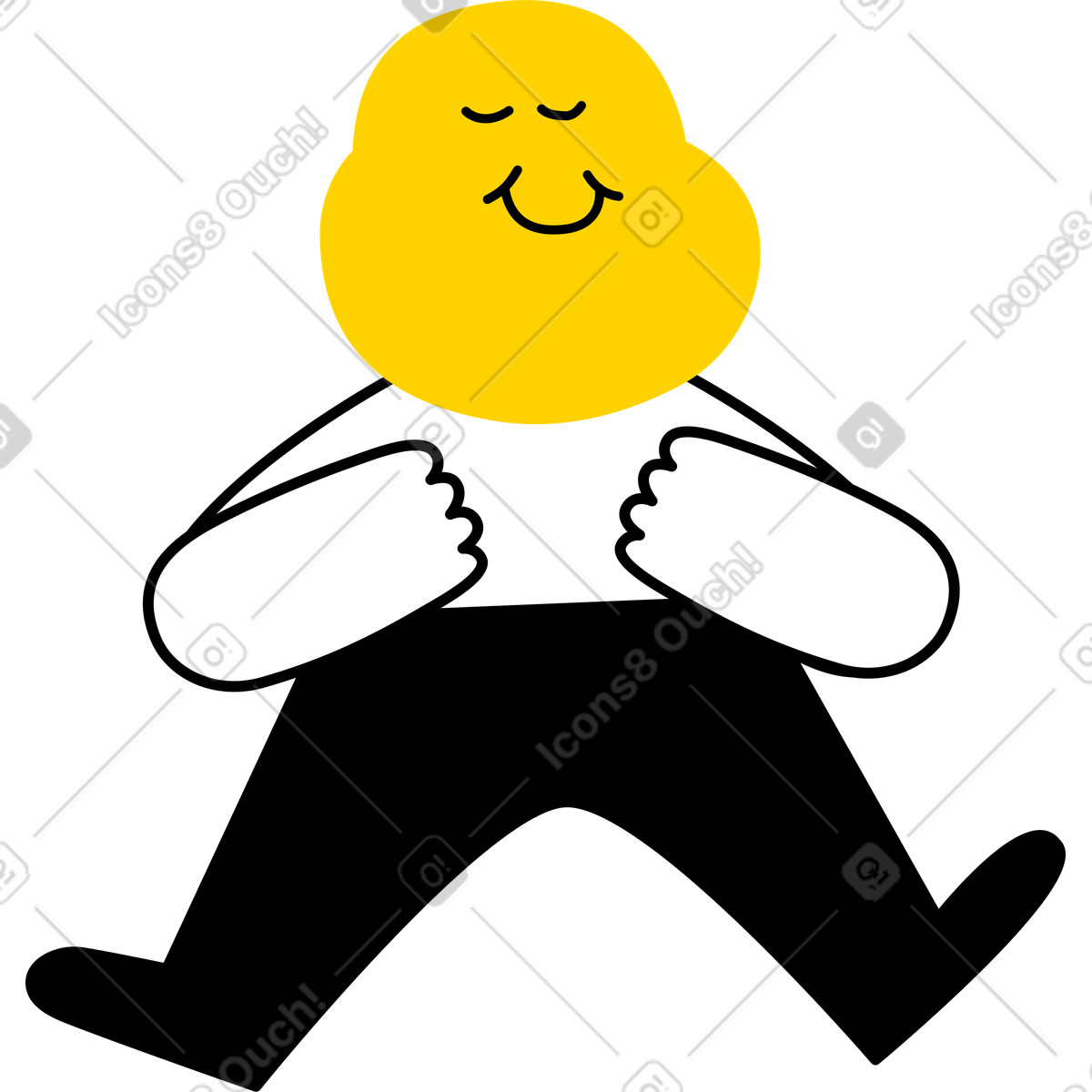 Ilustração de Personagem satisfeito descansando em no estilo Giggle para baixar em PNG, SVG
