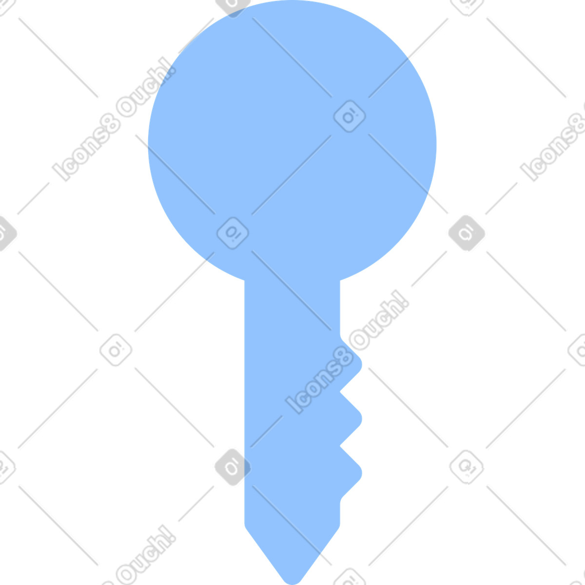 Illustration Grosse clé bleue dans le style Urban à télécharger aux formats PNG, SVG