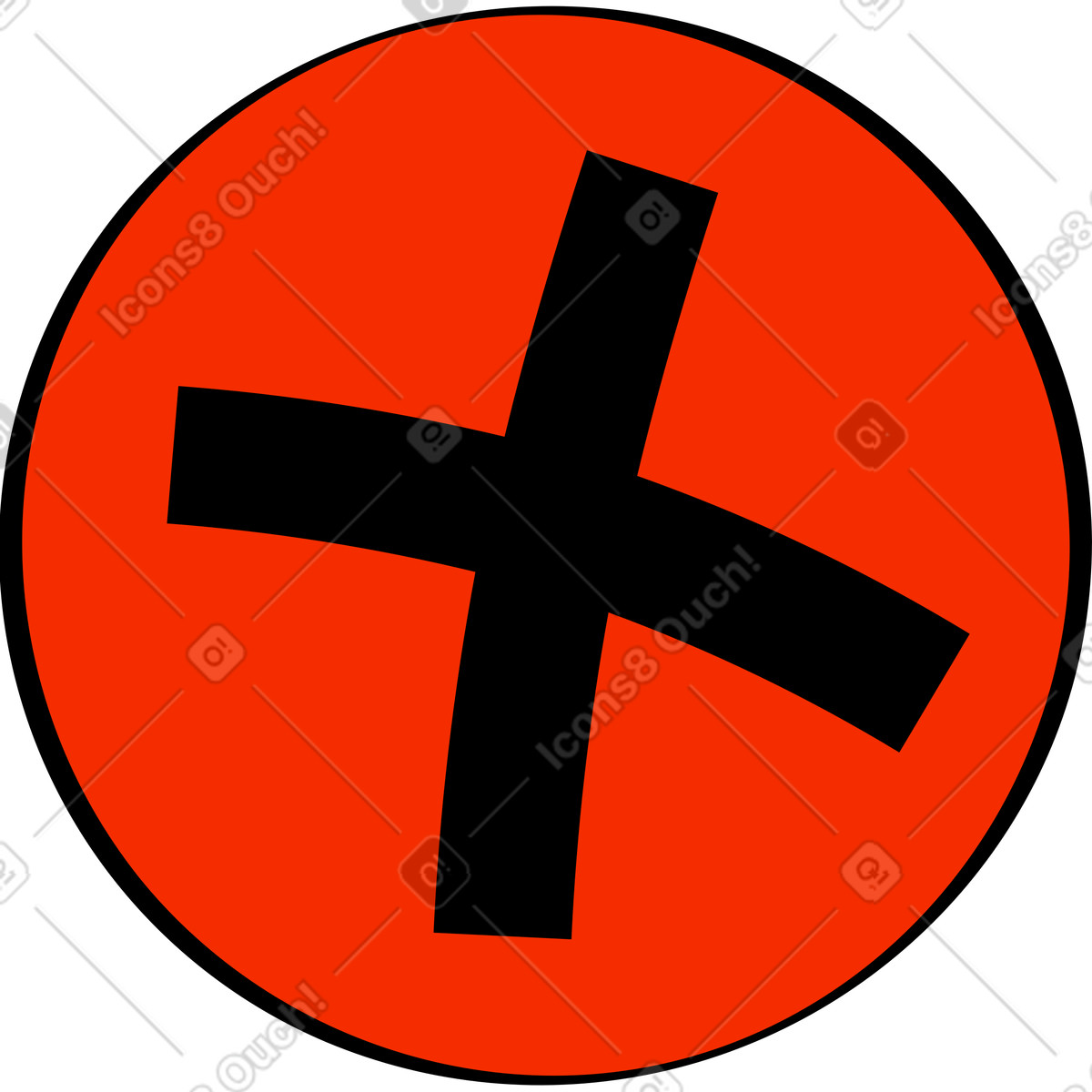 Pulsante annulla illustrazione in stile Looney scarica in PNG, SVG