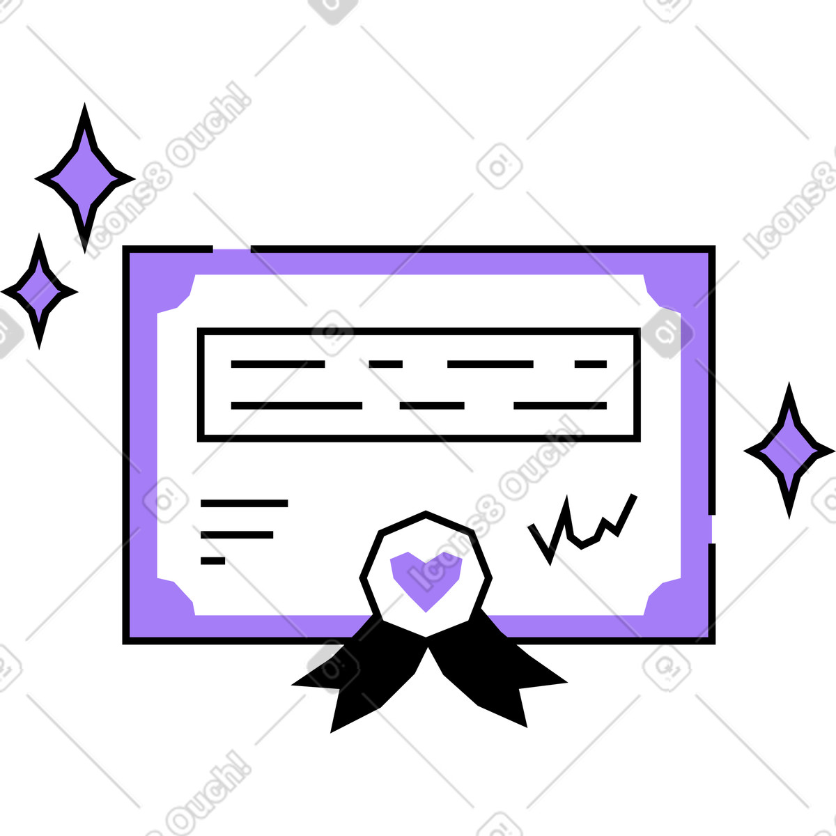 Ilustração de Certificado em no estilo Amethyst para baixar em PNG, SVG