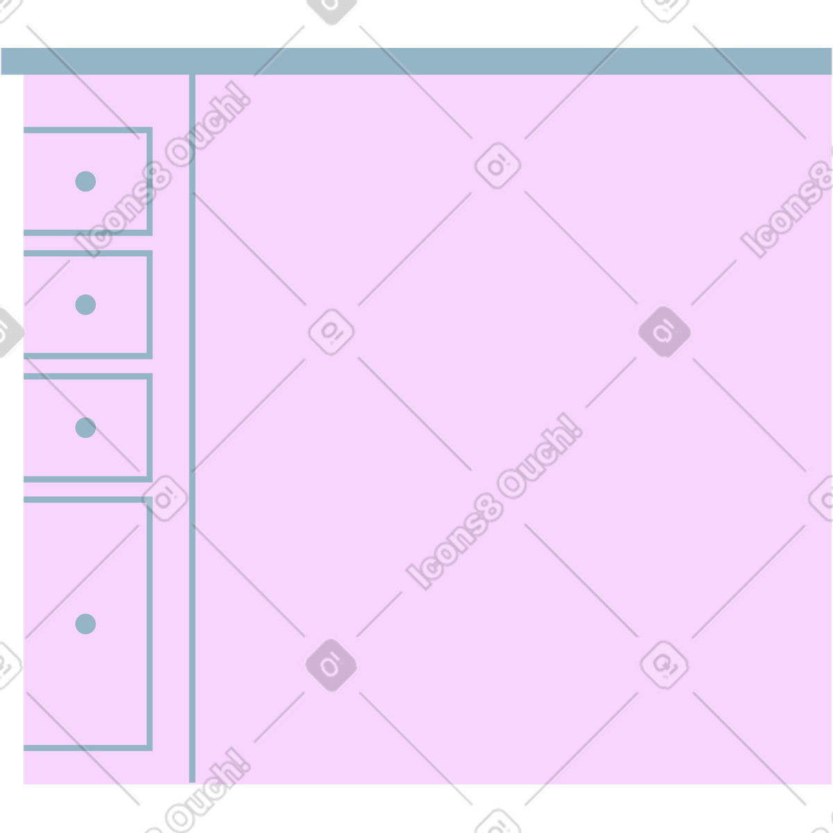Illustration Tableau rose dans le style Marginalia à télécharger aux formats PNG, SVG