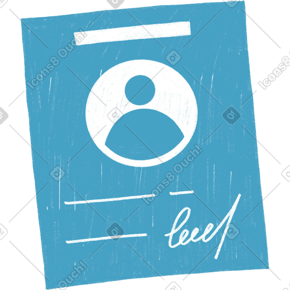 Resume with user icon and caption illustration in Tutti style download in PNG, SVG