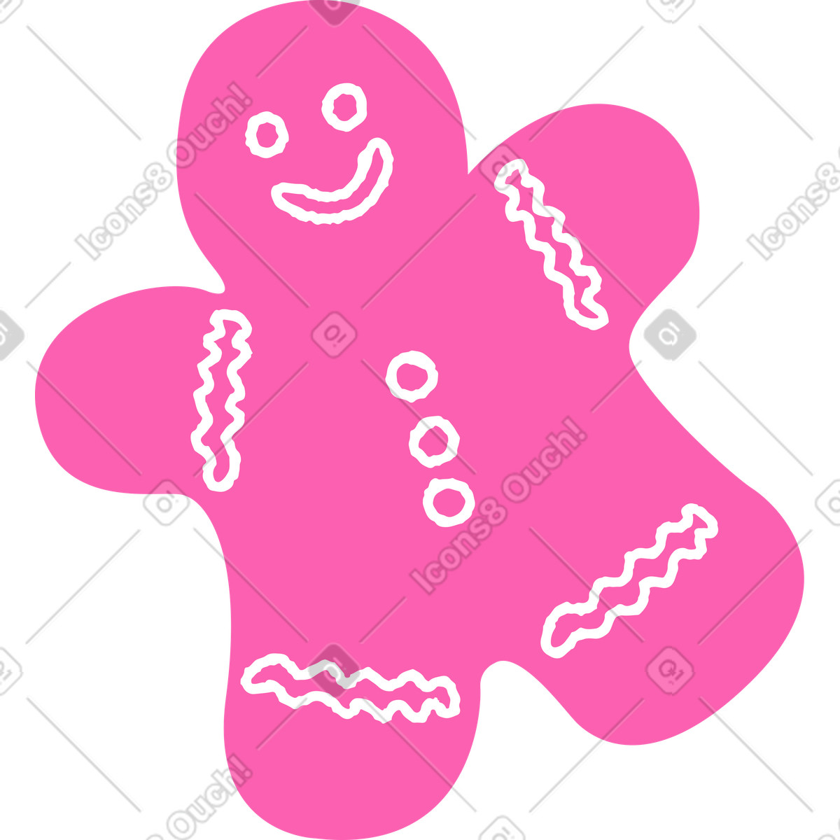 Omino di pan zenzero illustrazione in stile Whimsy scarica in PNG, SVG