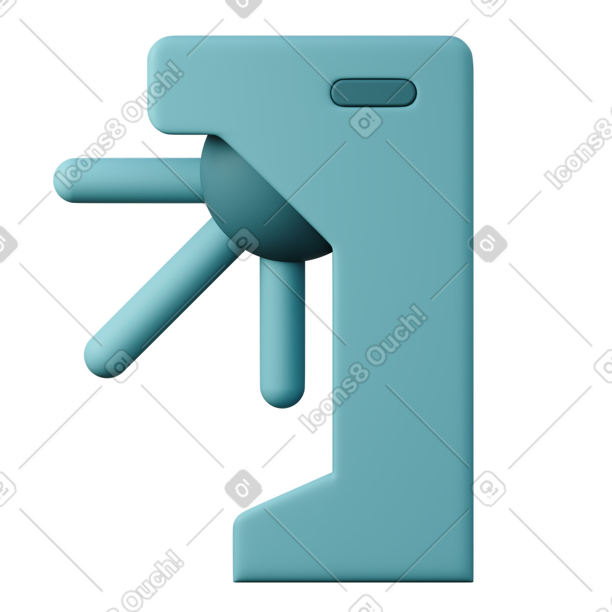 下载 3D Sugary 风格的 Turnstile 插画，支持 PNG、SVG 格式
