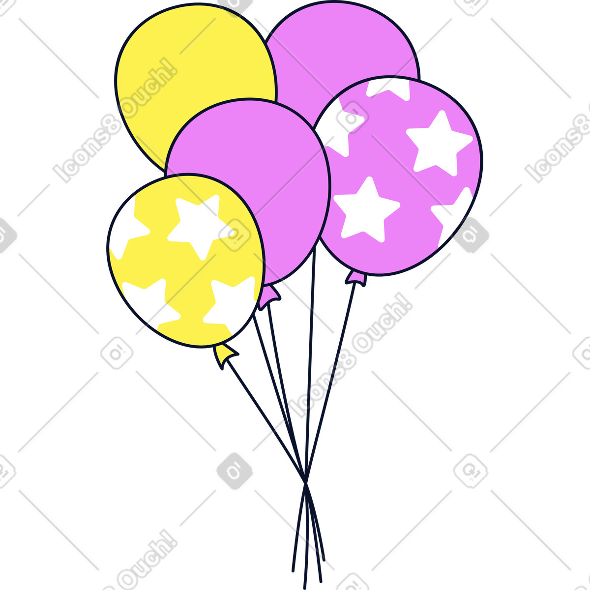 Ilustración Globos en estilo Flexy a descargar en PNG y SVG