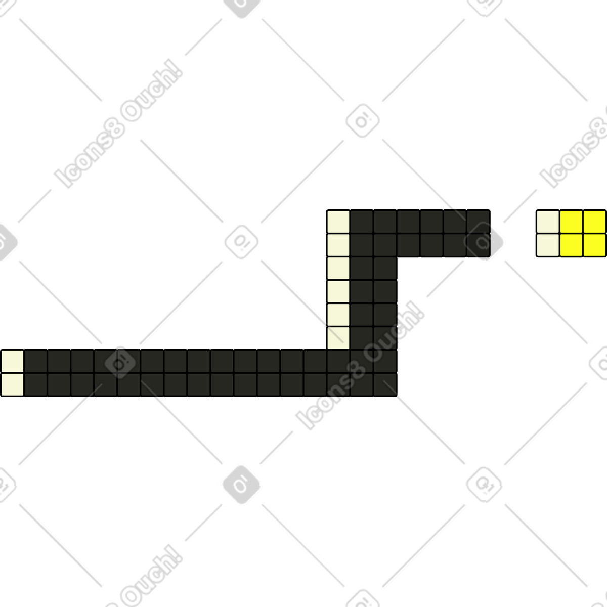 Ilustración Tetris serpiente en estilo Retro a descargar en PNG y SVG