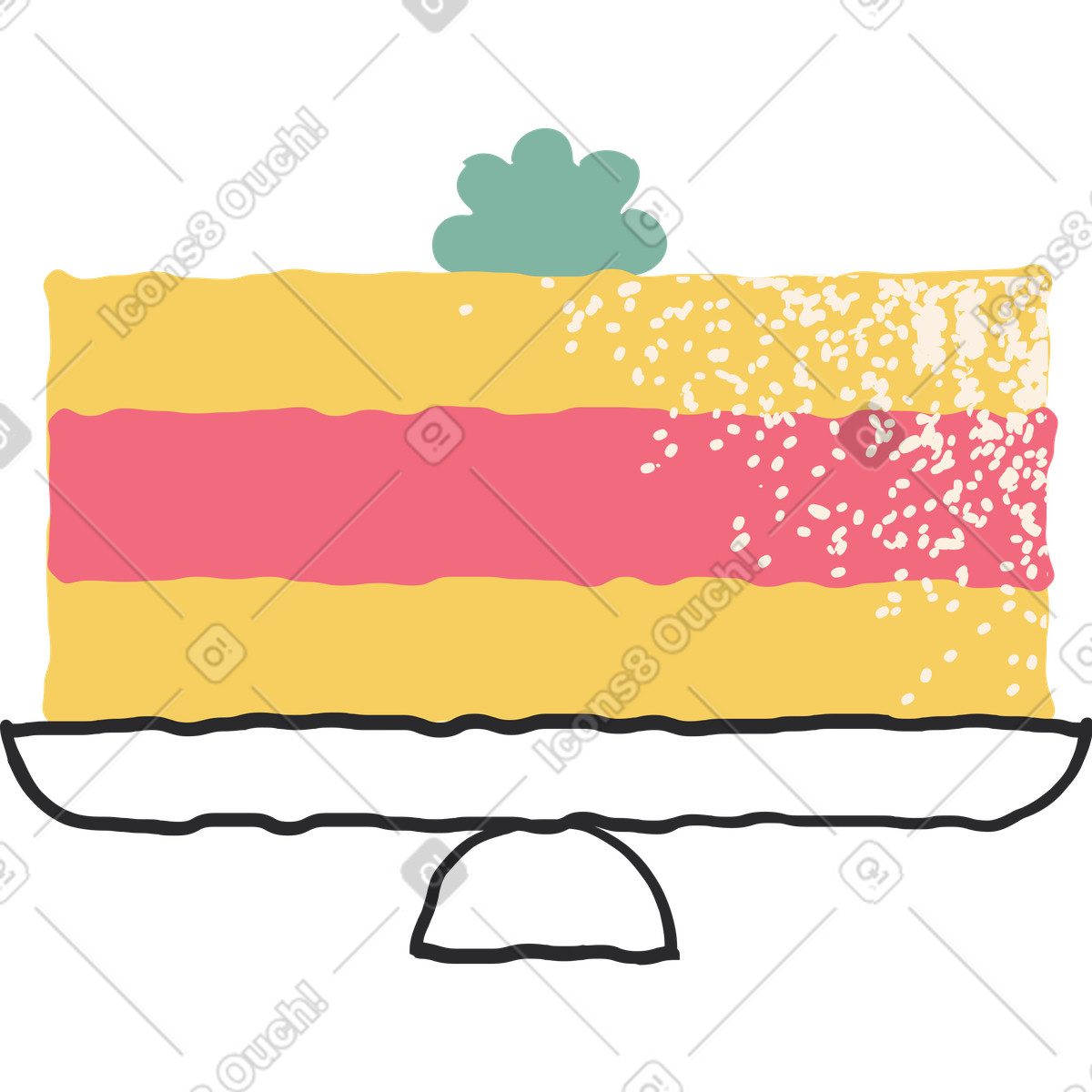 Torta illustrazione in stile Pablo scarica in PNG, SVG