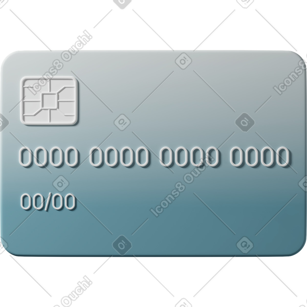 3D Casual life 스타일의 Blue bank card 일러스트레이션 PNG, SVG 다운로드