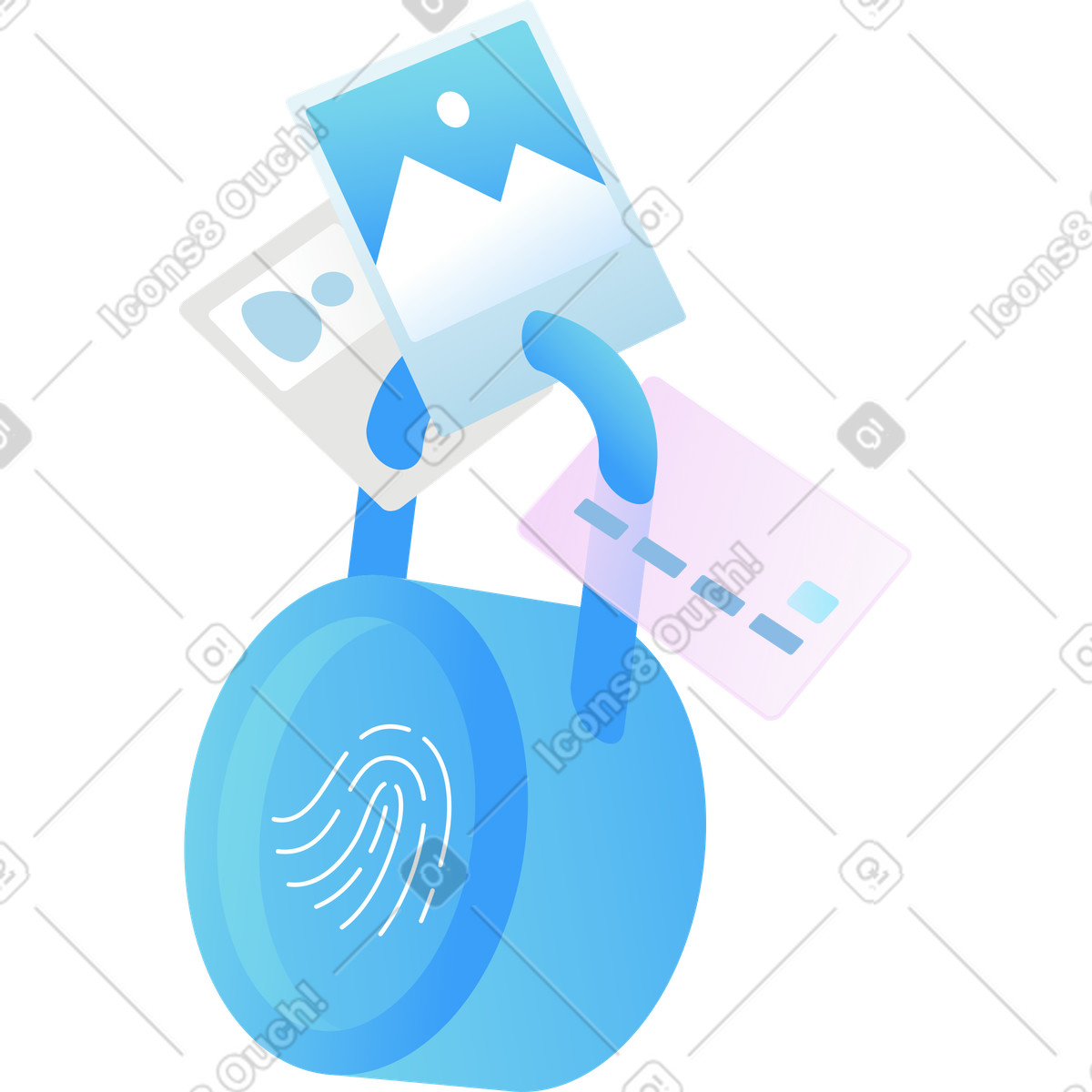 Lock with personal data illustration in Airy style download in PNG, SVG
