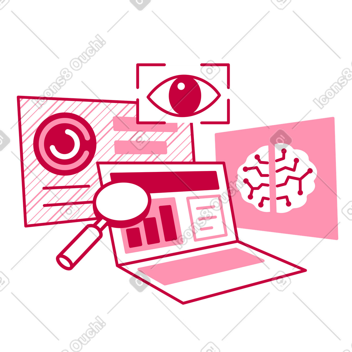 Artificial Intelligence and Data Visualization illustration in PNG, SVG