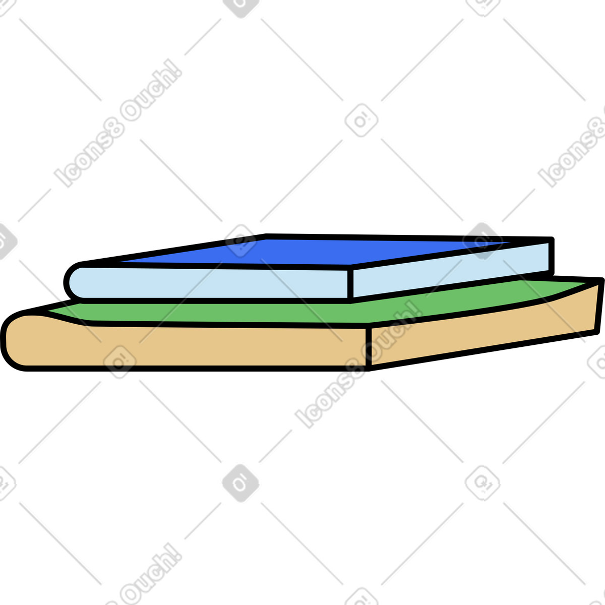 Stack of notebooks illustration in Kindy style download in PNG, SVG