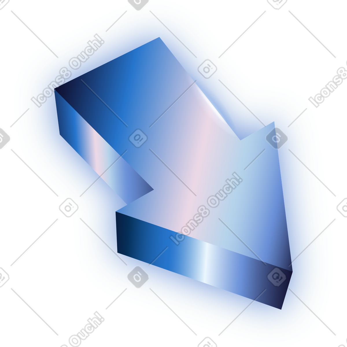 Downward arrow-Illustration im Dimension-Stil als Download in PNG, SVG