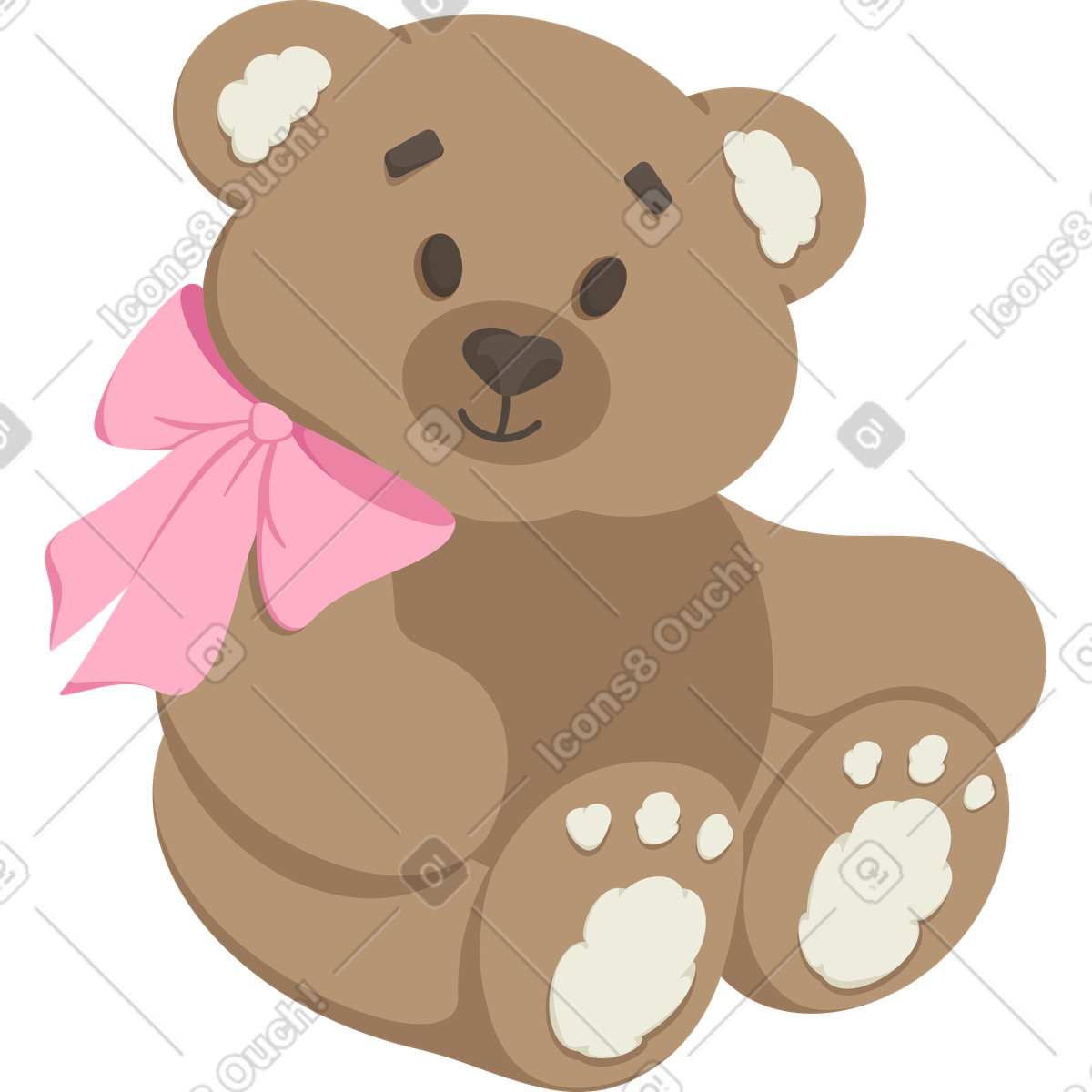 Teddy bear illustration in Social style download in PNG, SVG