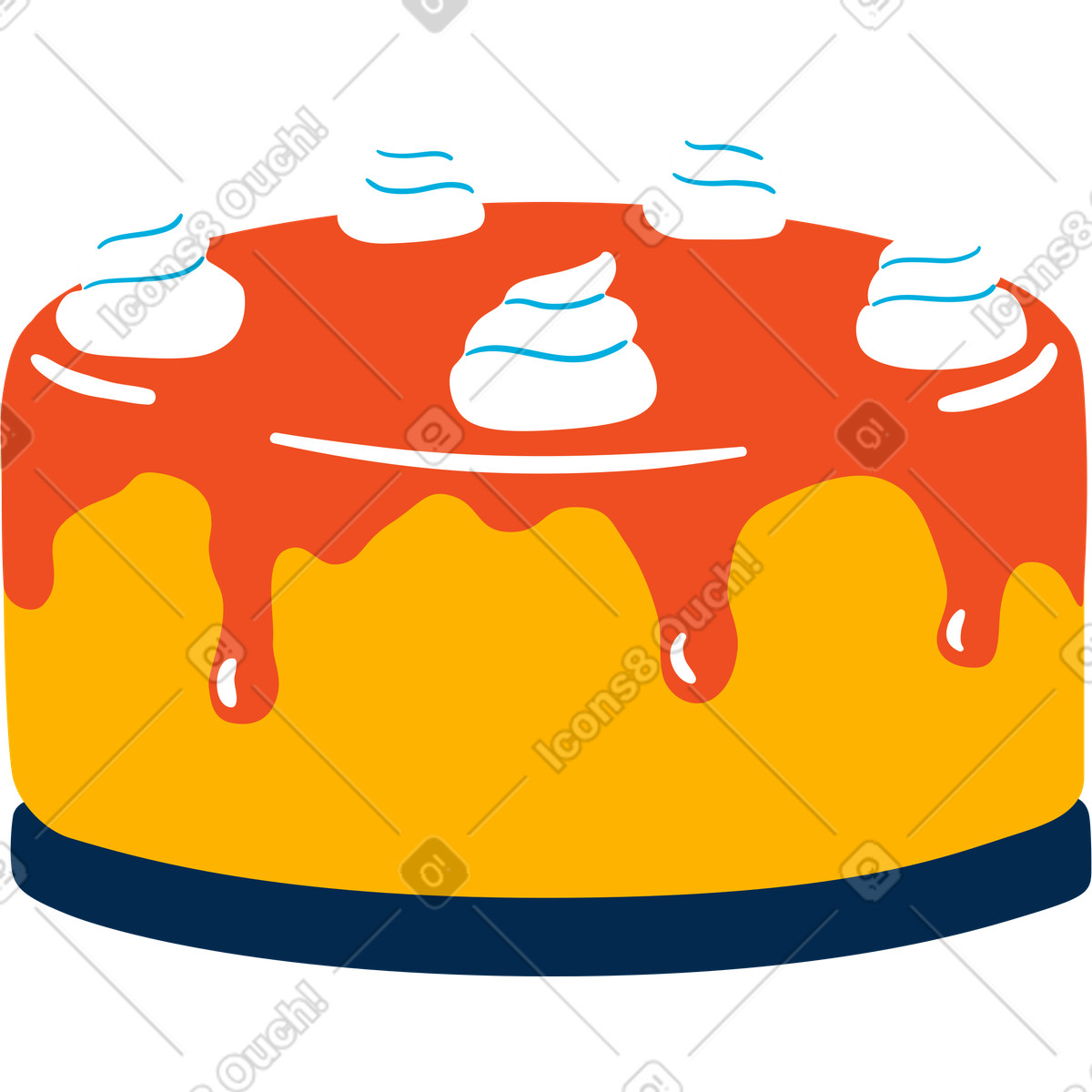 Illustration Gâteau dans le style Flame à télécharger aux formats PNG, SVG