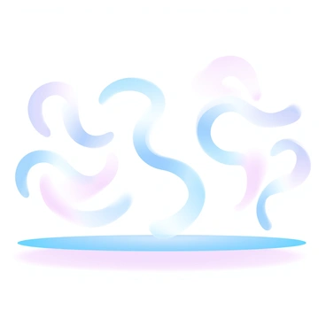 A group of slender and elongated cilia are arranged in a dynamic formation across a stage, each cilium poised in a graceful posture that resembles dancers in a choreographed movement. The cilia are shown with delicate, wispy textures, swaying and undulating in synchronization with one another. The stage has a gradient of pastel colors that shift from soft pink to light lavender, creating a harmonious backdrop. The light casts gentle shadows of the cilia onto the stage, enhancing the sense of motion and fluidity in their performance.