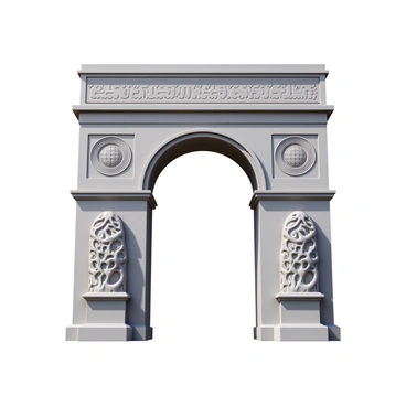 An arc de triomphe standing proudly, its design inspired by the intricate patterns of bone cells.