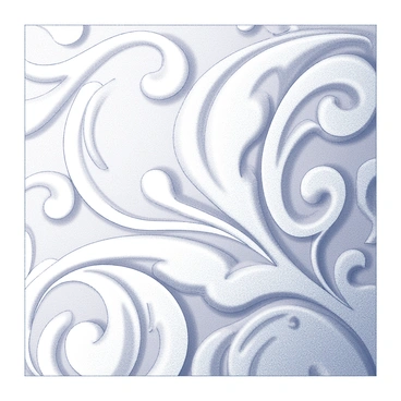 A close-up view of a wallpaper featuring intricate designs. The wallpaper has a swirling pattern that creates a sense of movement across the surface. The patterns are closely intertwined, showcasing elaborate details and shapes that draw the eye. The texture of the wallpaper appears smooth, with delicate lines and curves forming an ornate backdrop.