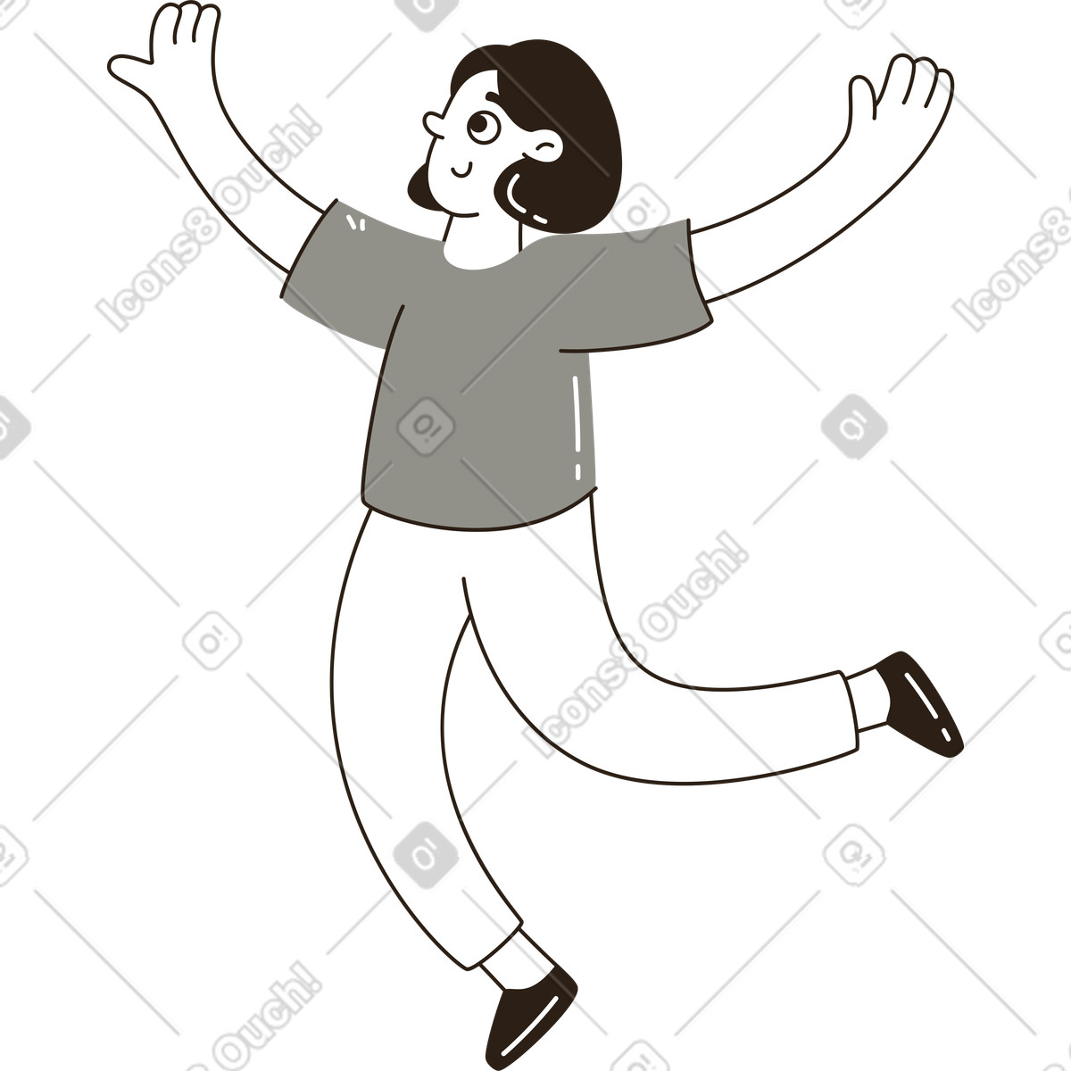 Ilustração de Mulher feliz em no estilo Plain para baixar em PNG, SVG