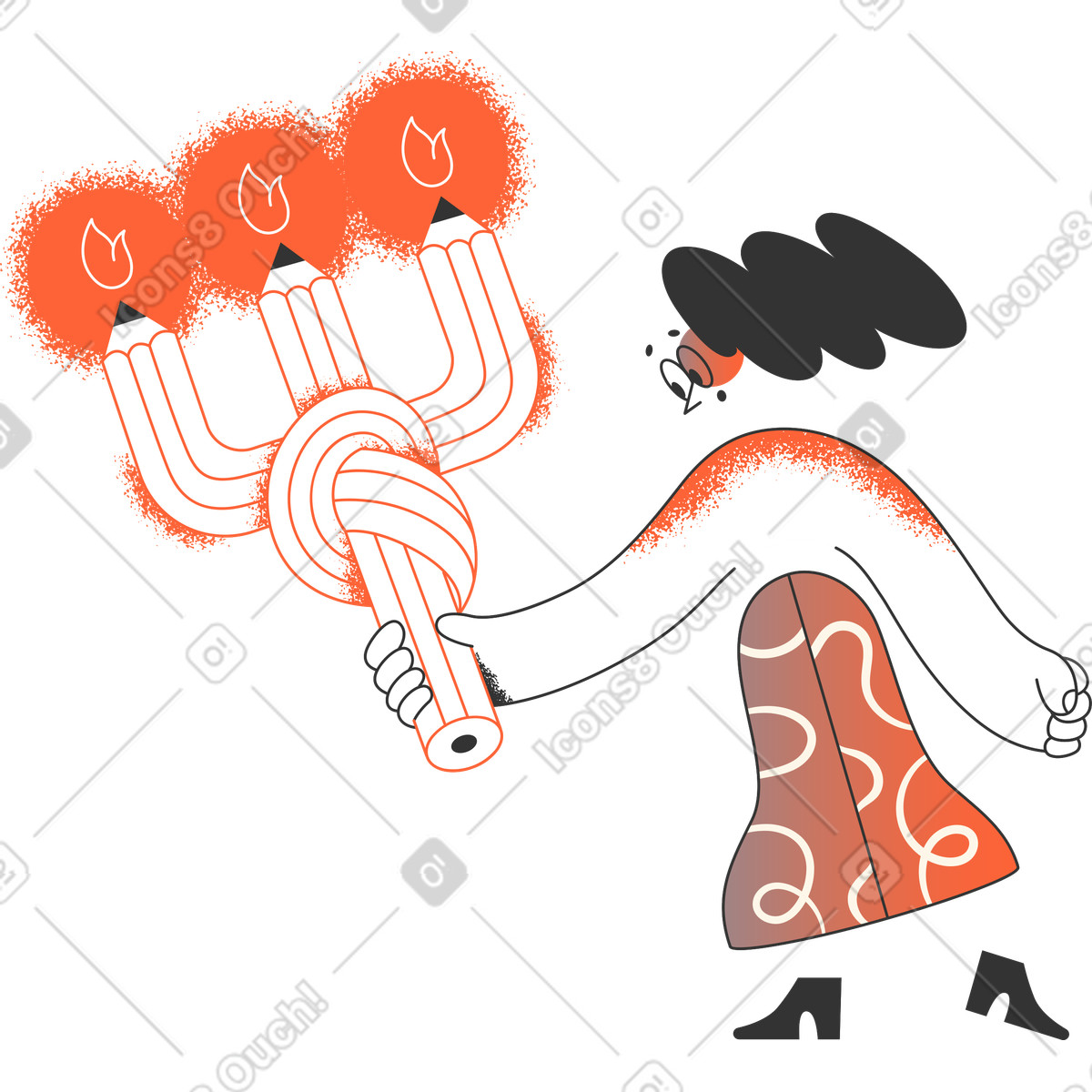 Girl with candles illustration in PNG, SVG