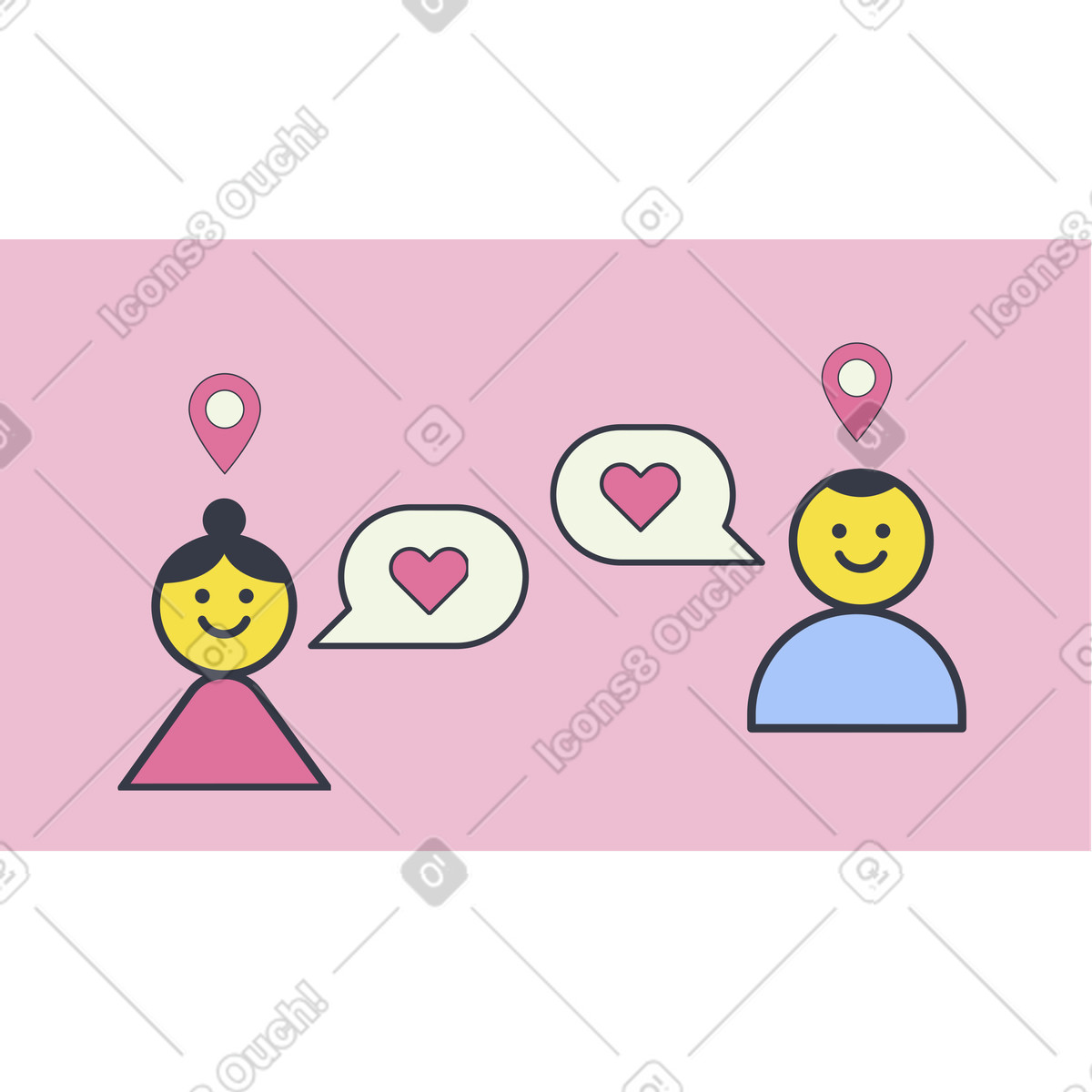 Online-dating-Illustration in PNG, SVG