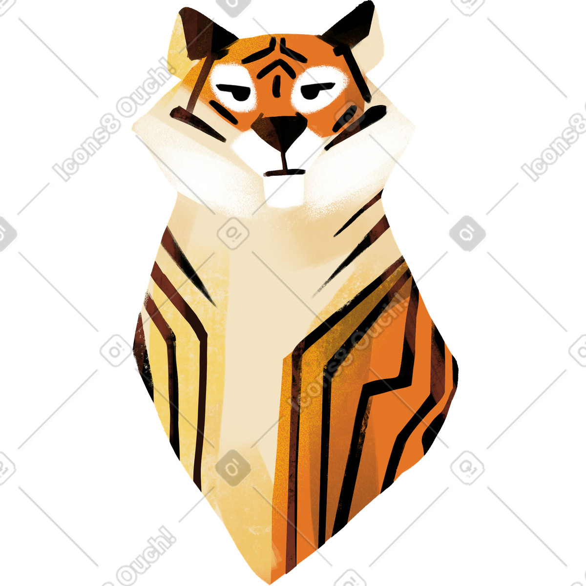 Tigre illustrazione in stile Fabulous scarica in PNG, SVG