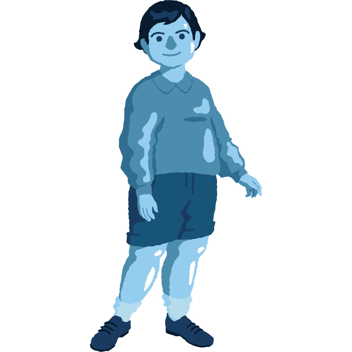 下载 Cherry 风格的 Chubby boy standing 插画，支持 PNG、SVG 格式