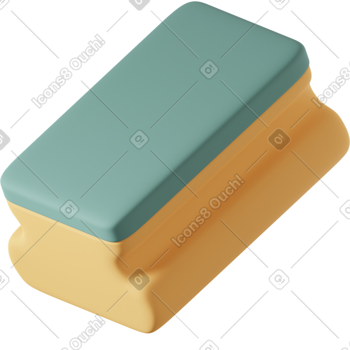 Spugna gialla illustrazione in stile 3D Casual life scarica in PNG, SVG
