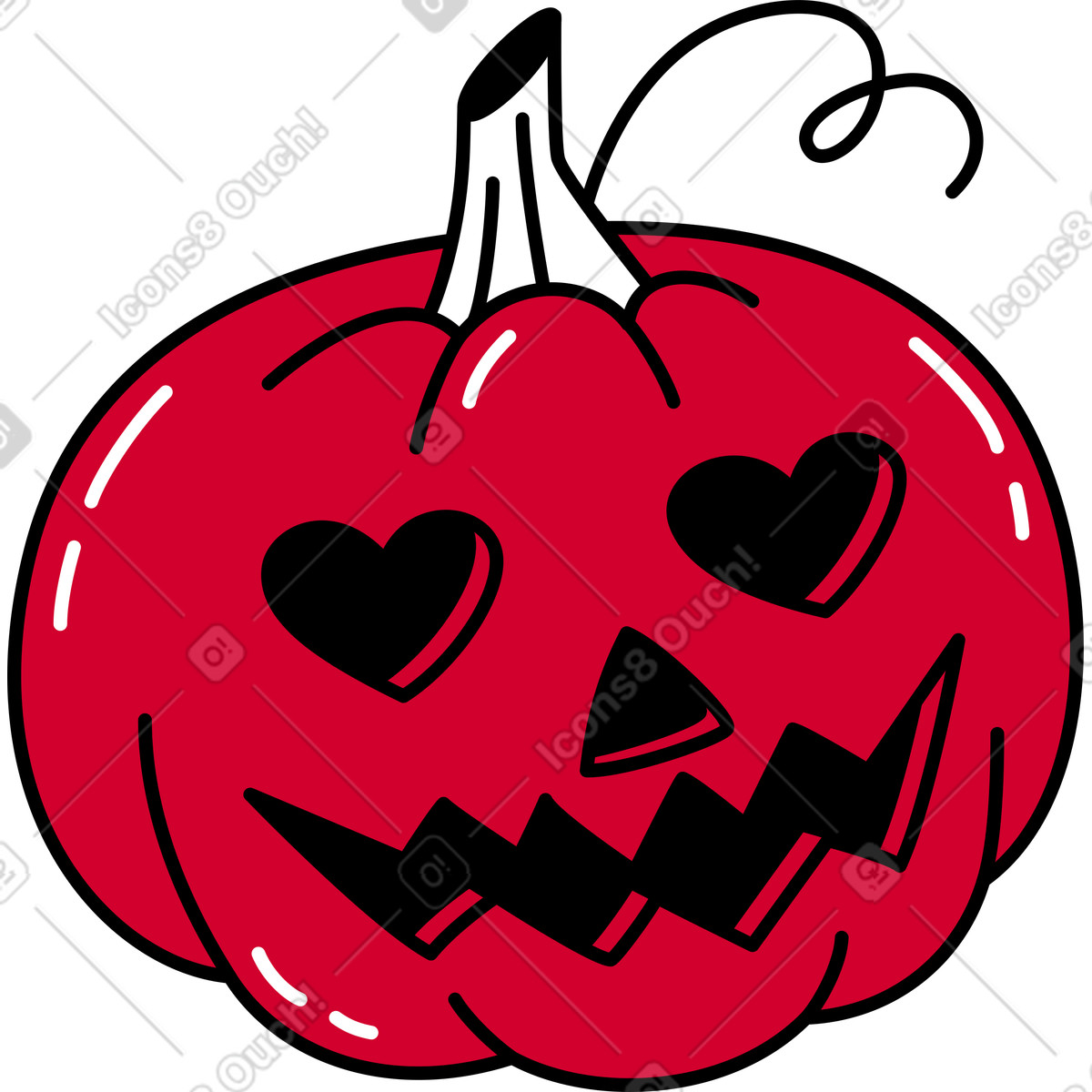 Halloween pumpkin illustration in Ruby style download in PNG, SVG
