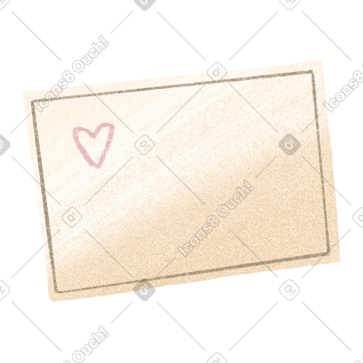 Ilustración Postcard with a heart en estilo Floral descargar en PNG y SVG