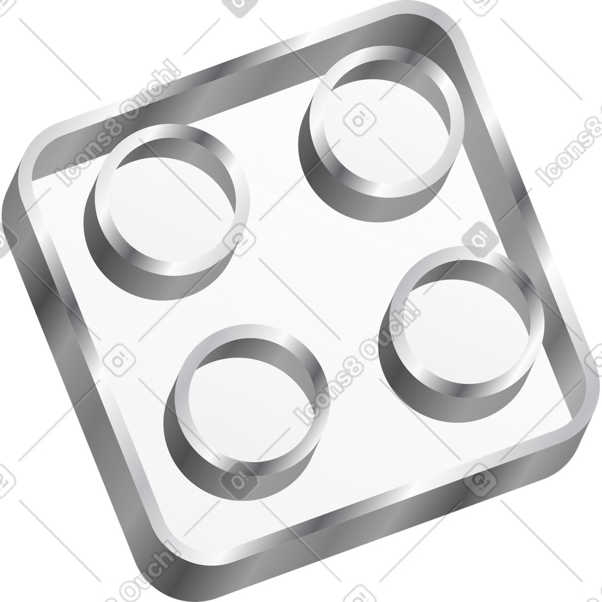 Transparent toy brick for construction game illustration in Token style download in PNG, SVG