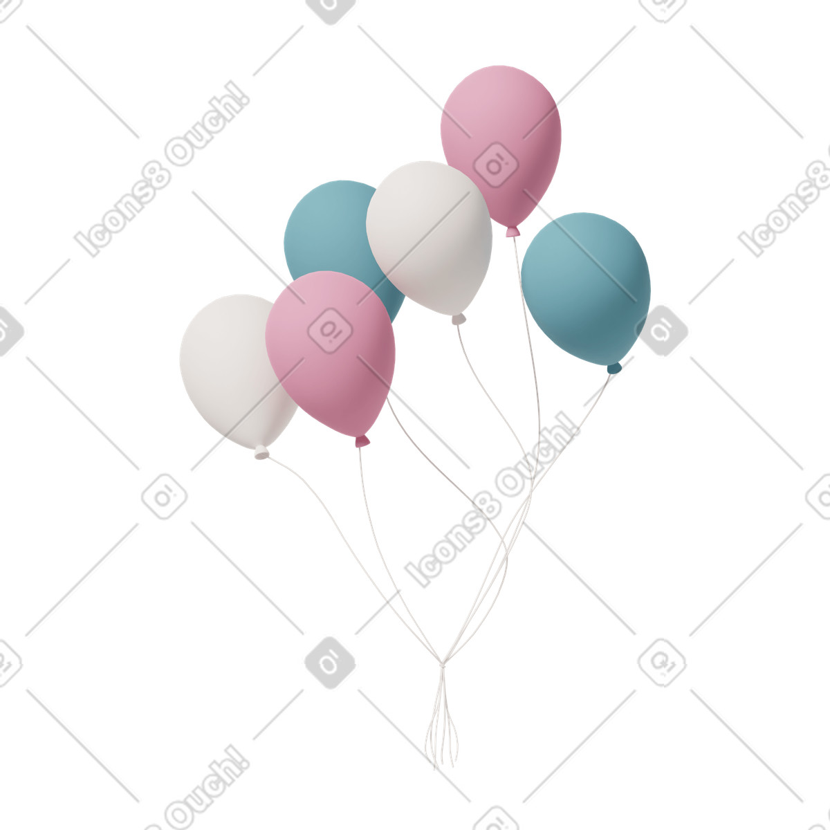 Air balloons illustration in 3D Casual life style download in PNG, SVG