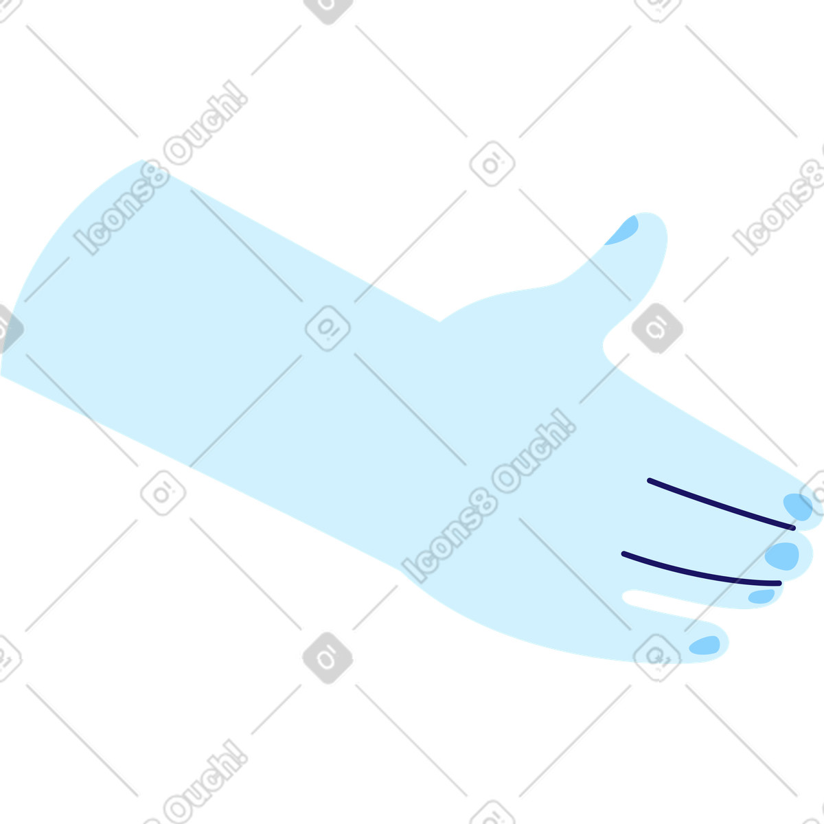 Hand reaches out-Illustration im Glossy-Stil als Download in PNG, SVG