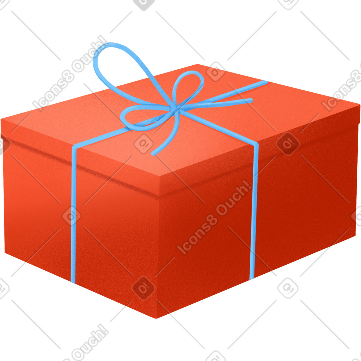 Иллюстрация Red box with a blue bow в стиле Gleam — скачать в форматах PNG, SVG