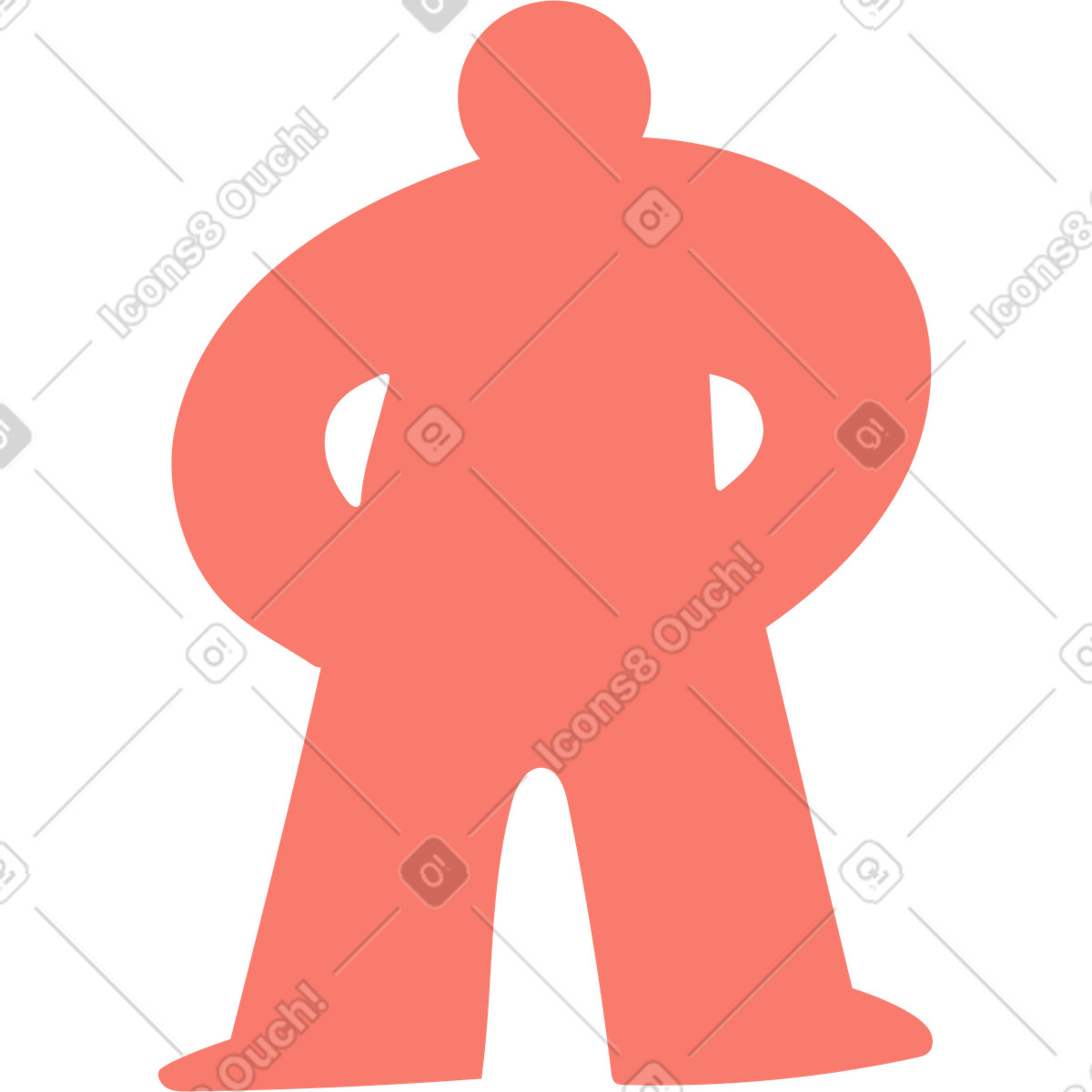 Silhouette bold standing figure with hands on waist power pose illustrazione in stile People scarica in PNG, SVG